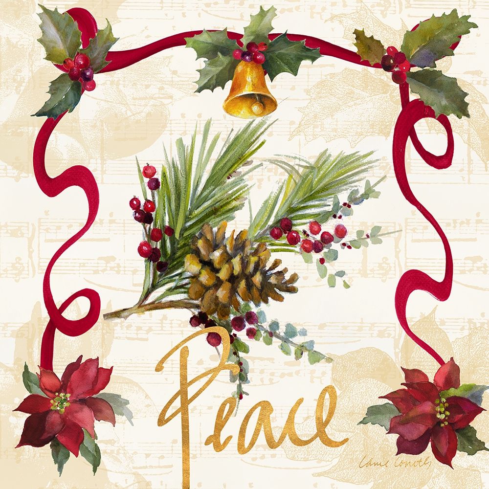 Christmas Poinsettia Ribbon II art print by Lanie Loreth for $57.95 CAD