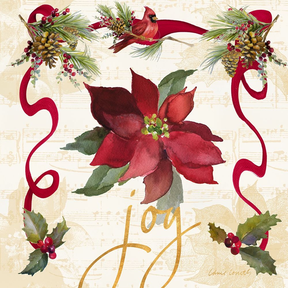 Christmas Poinsettia Ribbon IV art print by Lanie Loreth for $57.95 CAD