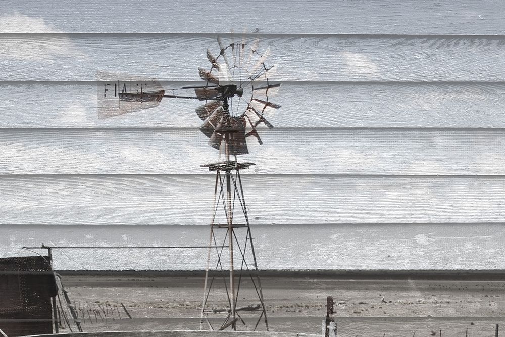 Rusted Windmill on Wood art print by Anna Coppel for $57.95 CAD