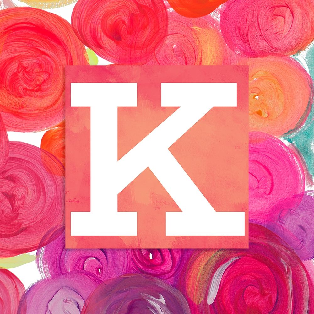 Dot Garden Monogram (K) art print by Nola James for $57.95 CAD