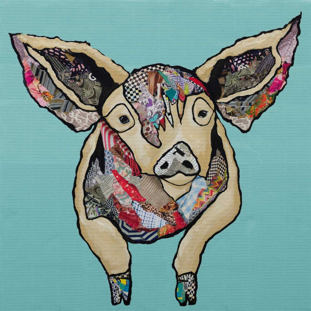 Farm Collage on Teal I art print by Gina Ritter for $57.95 CAD