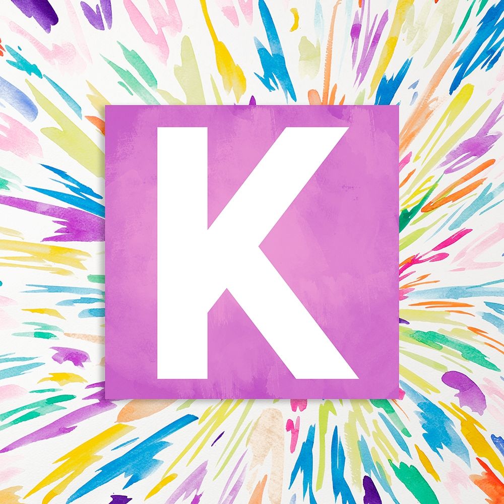 Color Explosion Monogram (K) art print by Nola James for $57.95 CAD