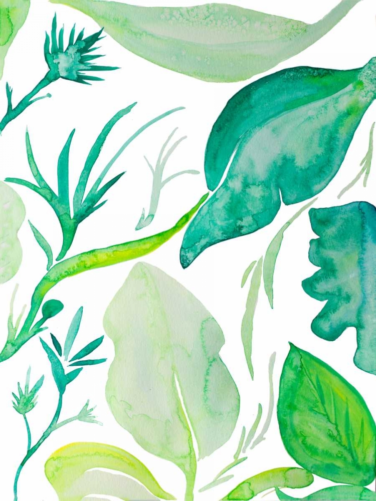 Green Water Leaves II art print by Kat Papa for $57.95 CAD