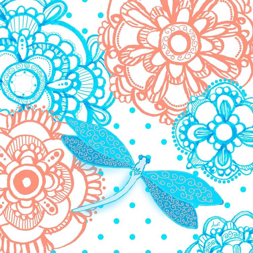 Mandala Dragonfly Square art print by Andi Metz for $57.95 CAD