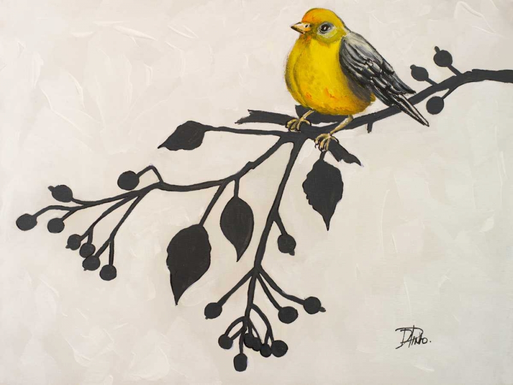 Yellow Bird On the Branch II art print by Patricia Pinto for $57.95 CAD
