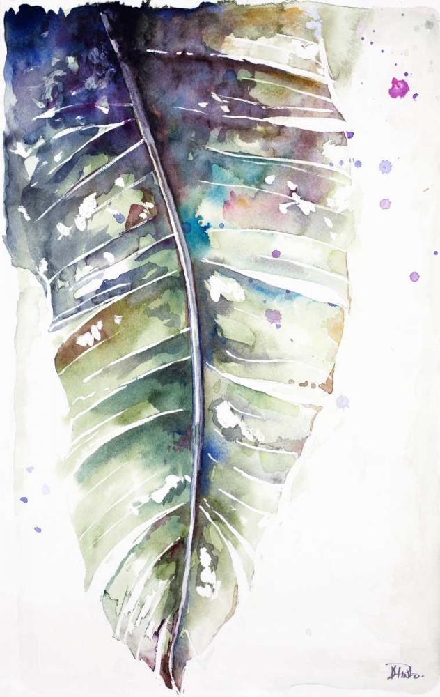 Watercolor Plantain Leaves with Purple I art print by Patricia Pinto for $57.95 CAD