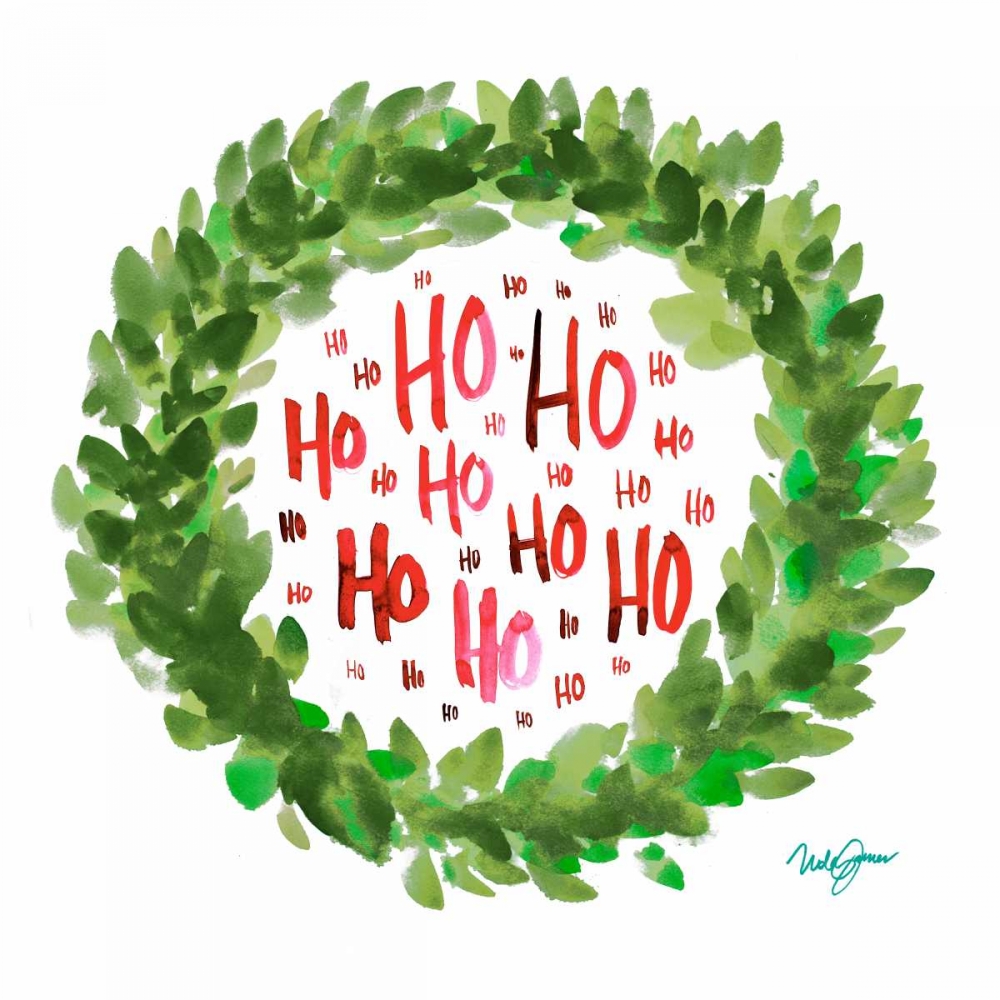 Jolly Wreath art print by Nola James for $57.95 CAD
