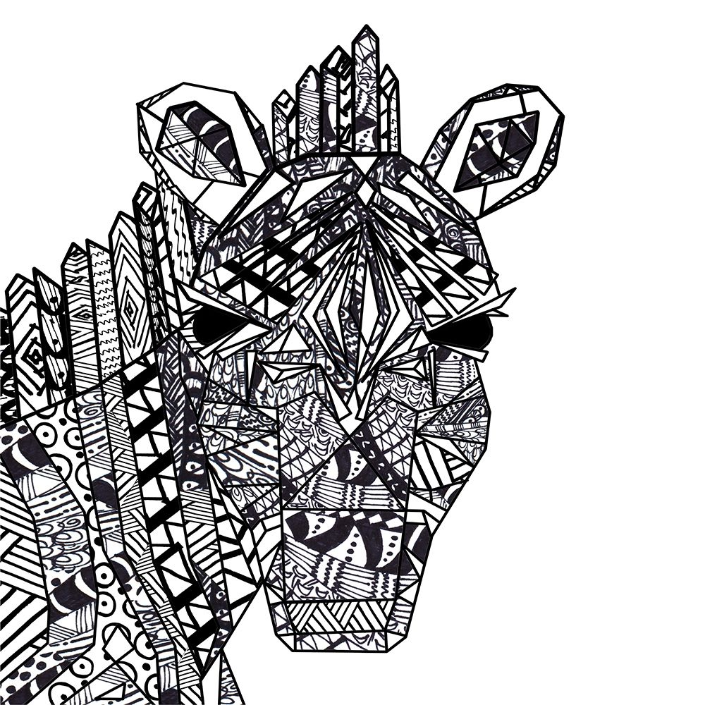 Coloring Book Zebra art print by Nola James for $57.95 CAD
