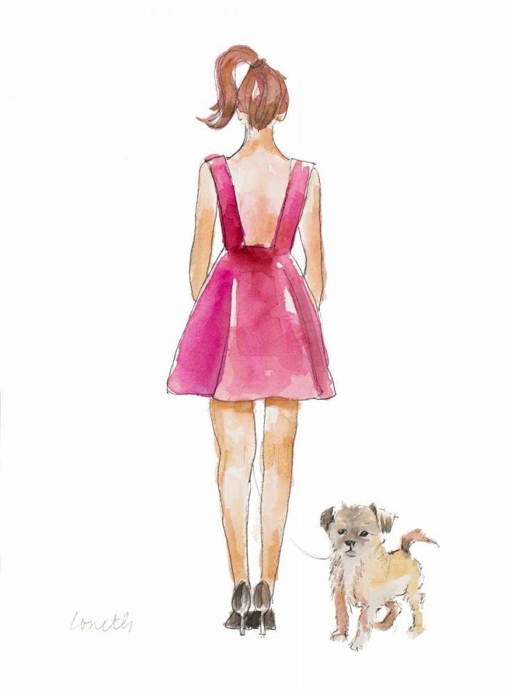 Water Color Girl With Puppy I art print by Lanie Loreth for $57.95 CAD