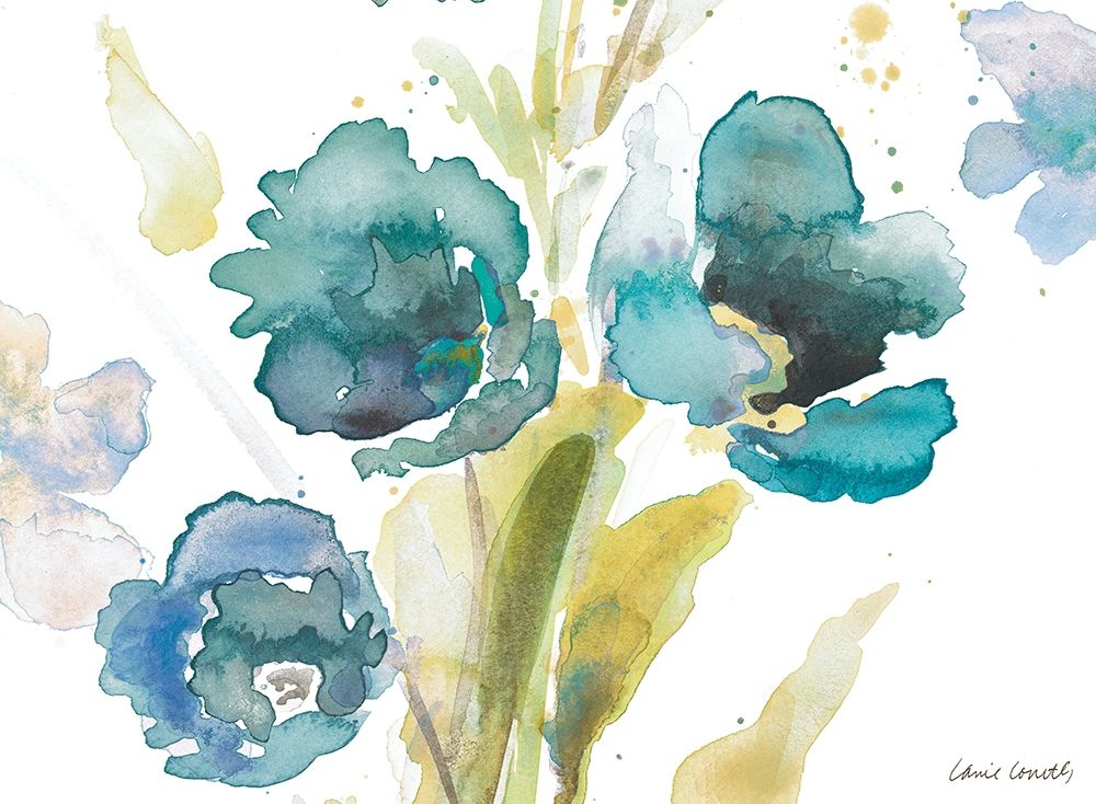 Blue Watercolor Modern Poppies II art print by Lanie Loreth for $57.95 CAD