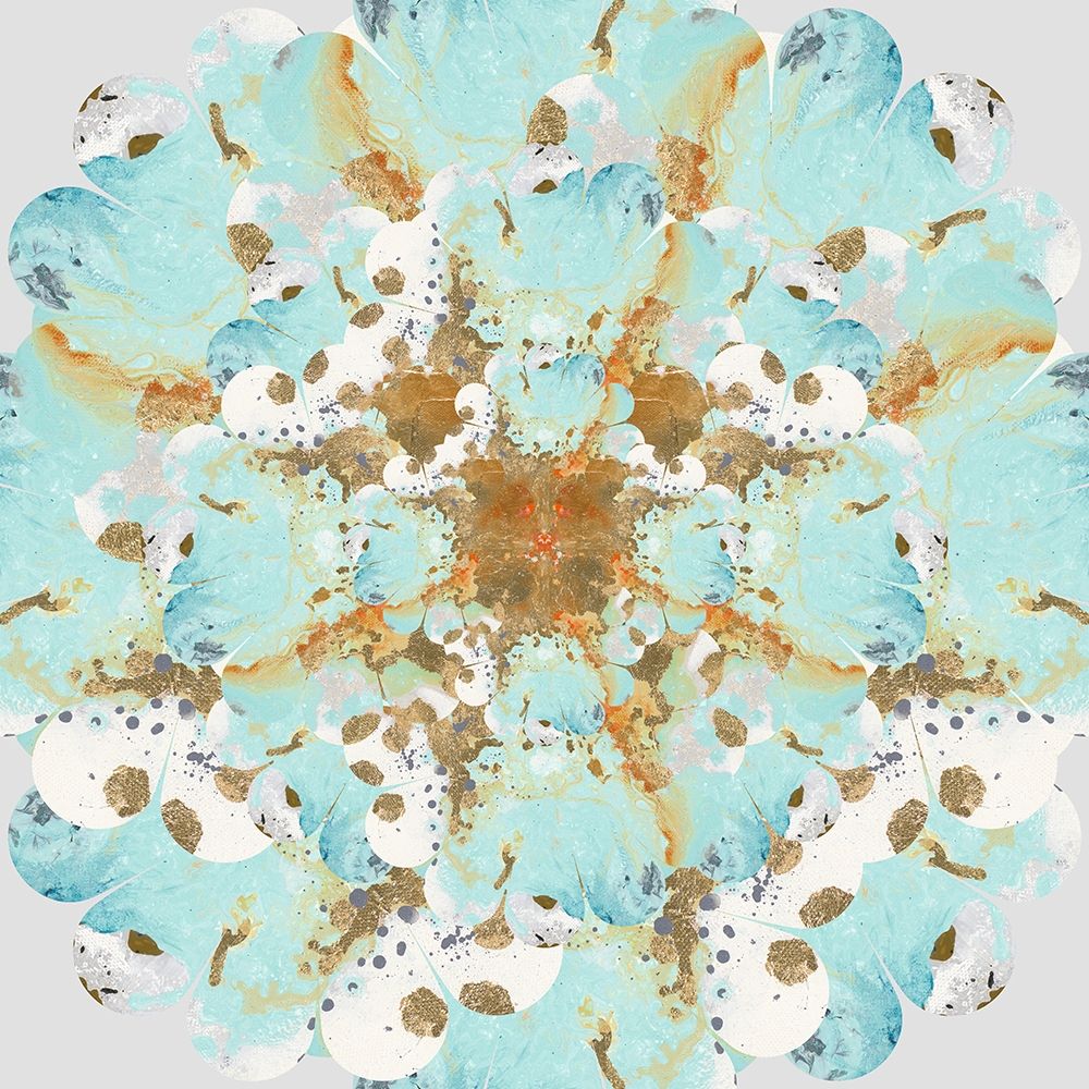 Aqua and Gold Splash art print by Patricia Pinto for $57.95 CAD