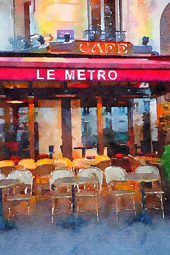 Watercolor Cafe art print by Emily Navas for $57.95 CAD