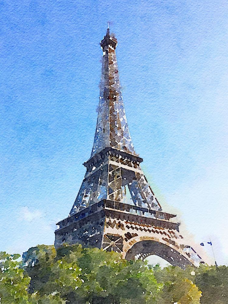 Watercolor Streets of Paris II art print by Emily Navas for $57.95 CAD