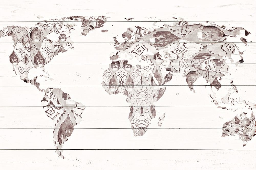 Aztec Map on Wood art print by Gina Ritter for $57.95 CAD