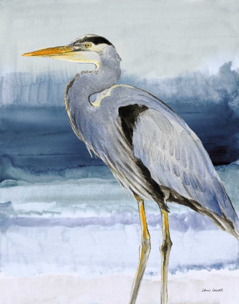 Heron On Blue I art print by Lanie Loreth for $57.95 CAD