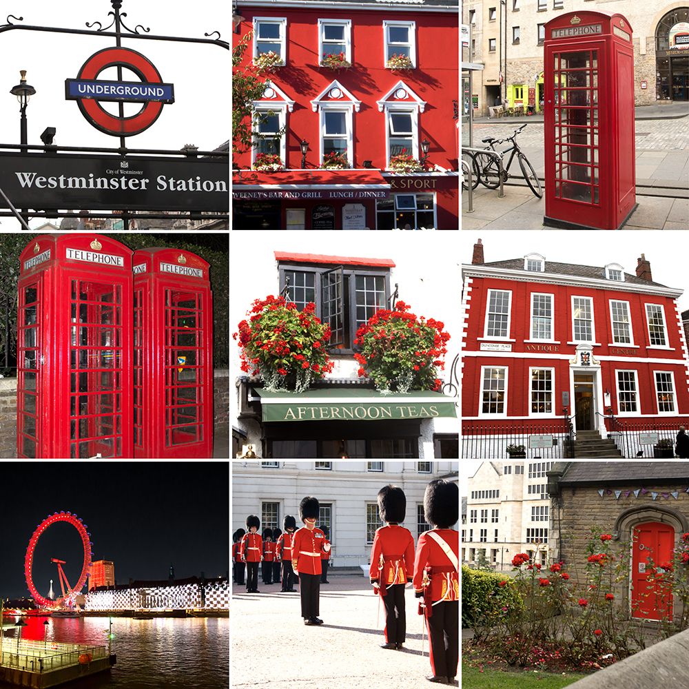 London in Red (9 patch) art print by Emily Navas for $57.95 CAD