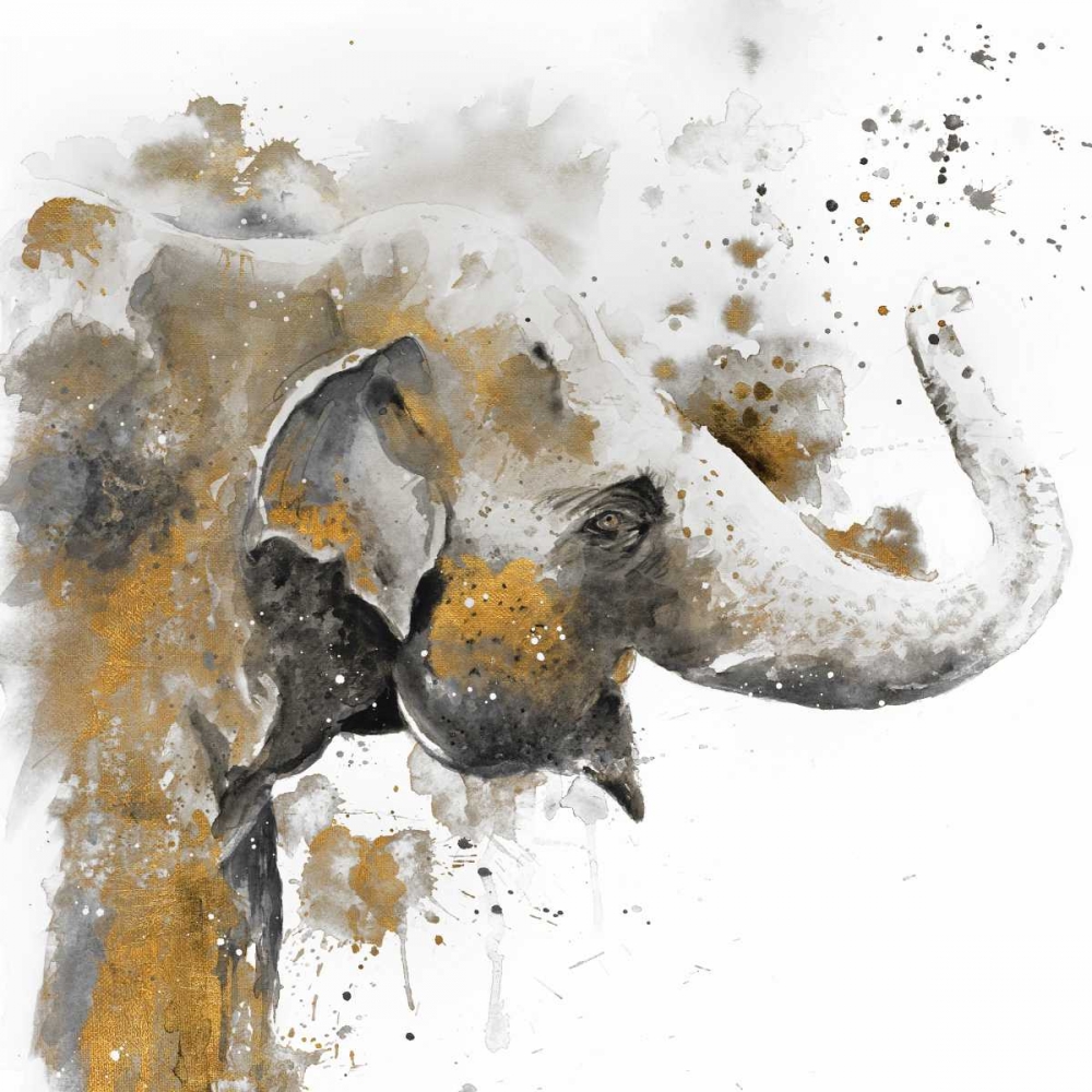 Water Elephant with Gold art print by Patricia Pinto for $57.95 CAD