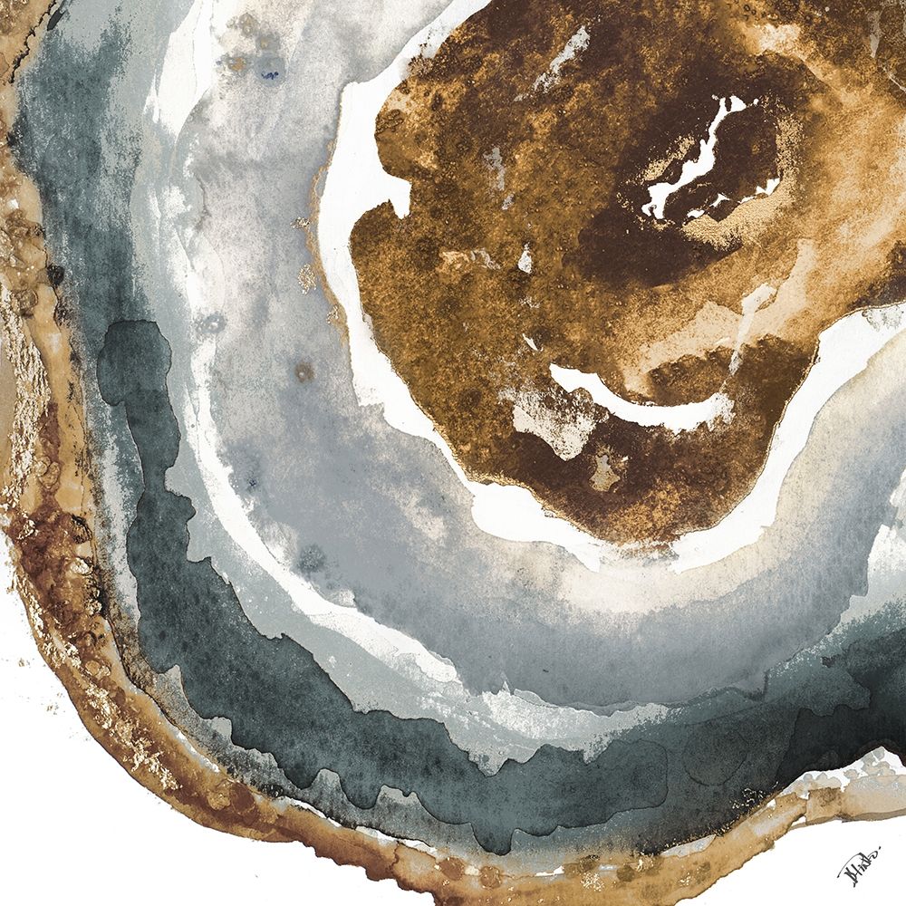 Gray and Gold Agate I art print by Patricia Pinto for $57.95 CAD
