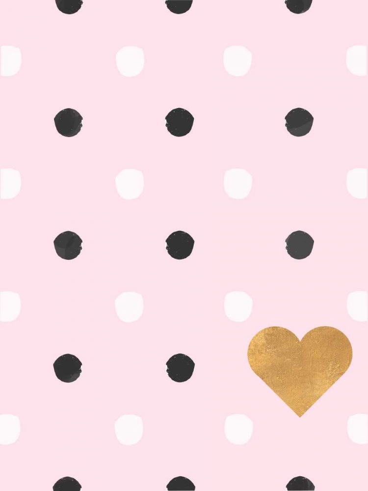 Heart White and Black Dots on Pink art print by SD Graphics Studio for $57.95 CAD