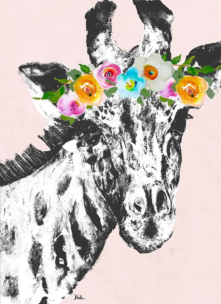 Flower Crown Giraffe art print by Patricia Pinto for $57.95 CAD