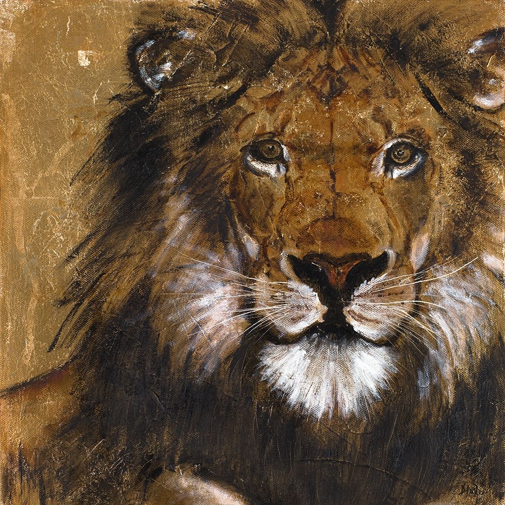 Lion on Gold art print by Patricia Pinto for $57.95 CAD