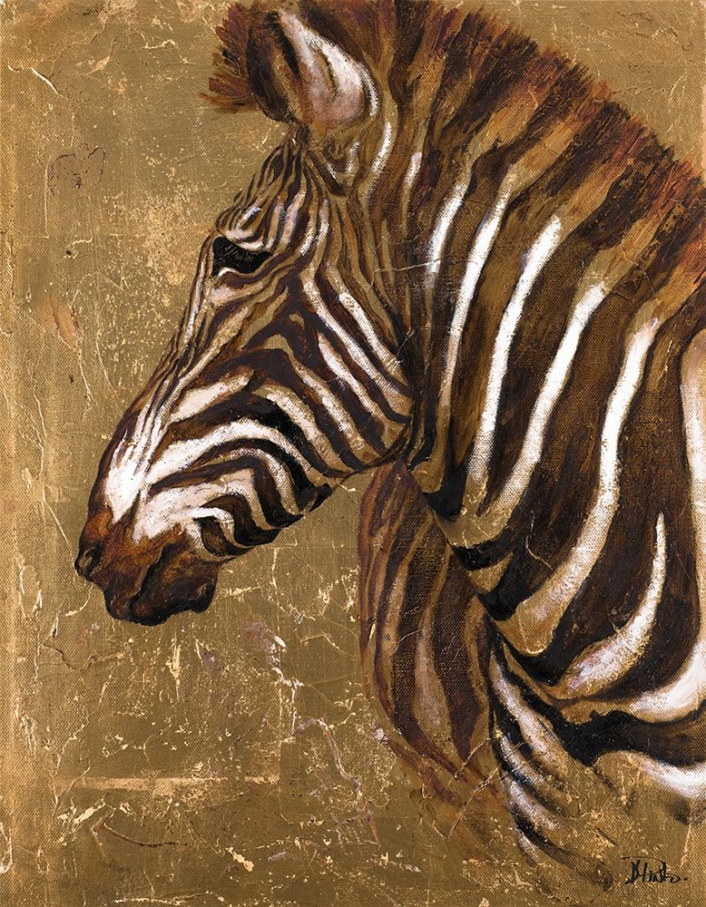 Gold Zebra art print by Patricia Pinto for $57.95 CAD