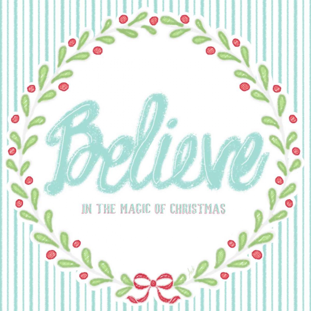 Christmas Wreath II art print by Andi Metz for $57.95 CAD