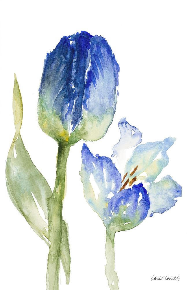 Teal and Lavender Tulips I art print by Lanie Loreth for $57.95 CAD
