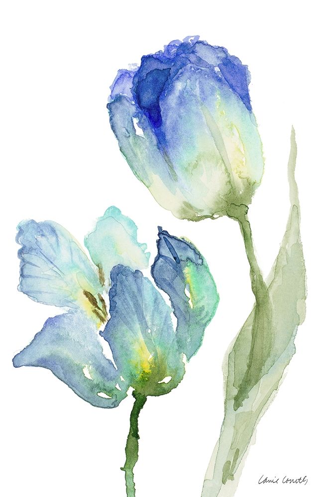 Teal and Lavender Tulips III art print by Lanie Loreth for $57.95 CAD