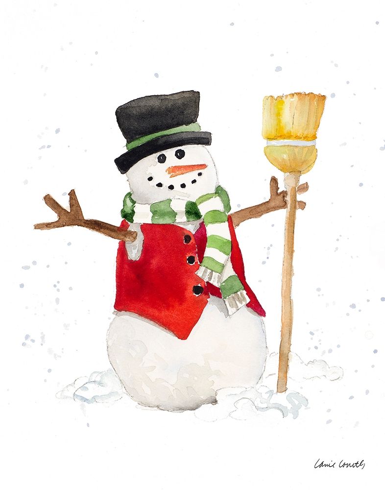 Watercolor Snowman I art print by Lanie Loreth for $57.95 CAD