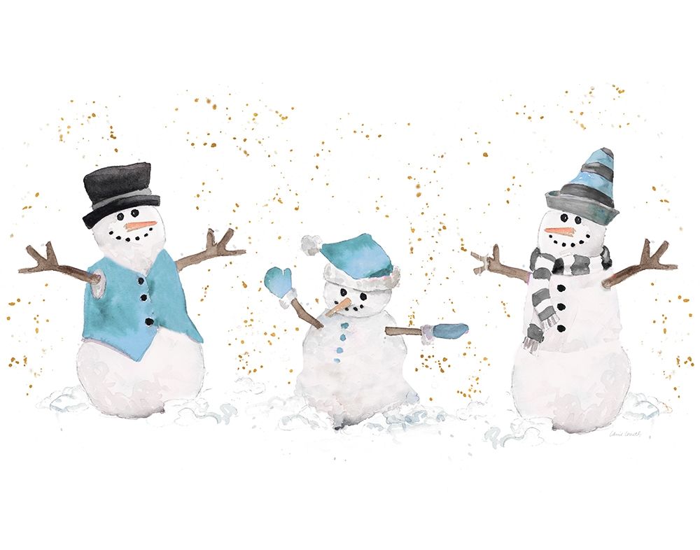 Blue Snowman Trio art print by Lanie Loreth for $57.95 CAD