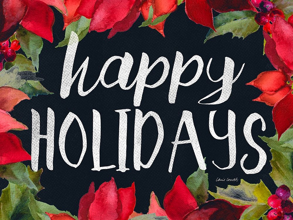 Poinsettias and Greetings II art print by Lanie Loreth for $57.95 CAD