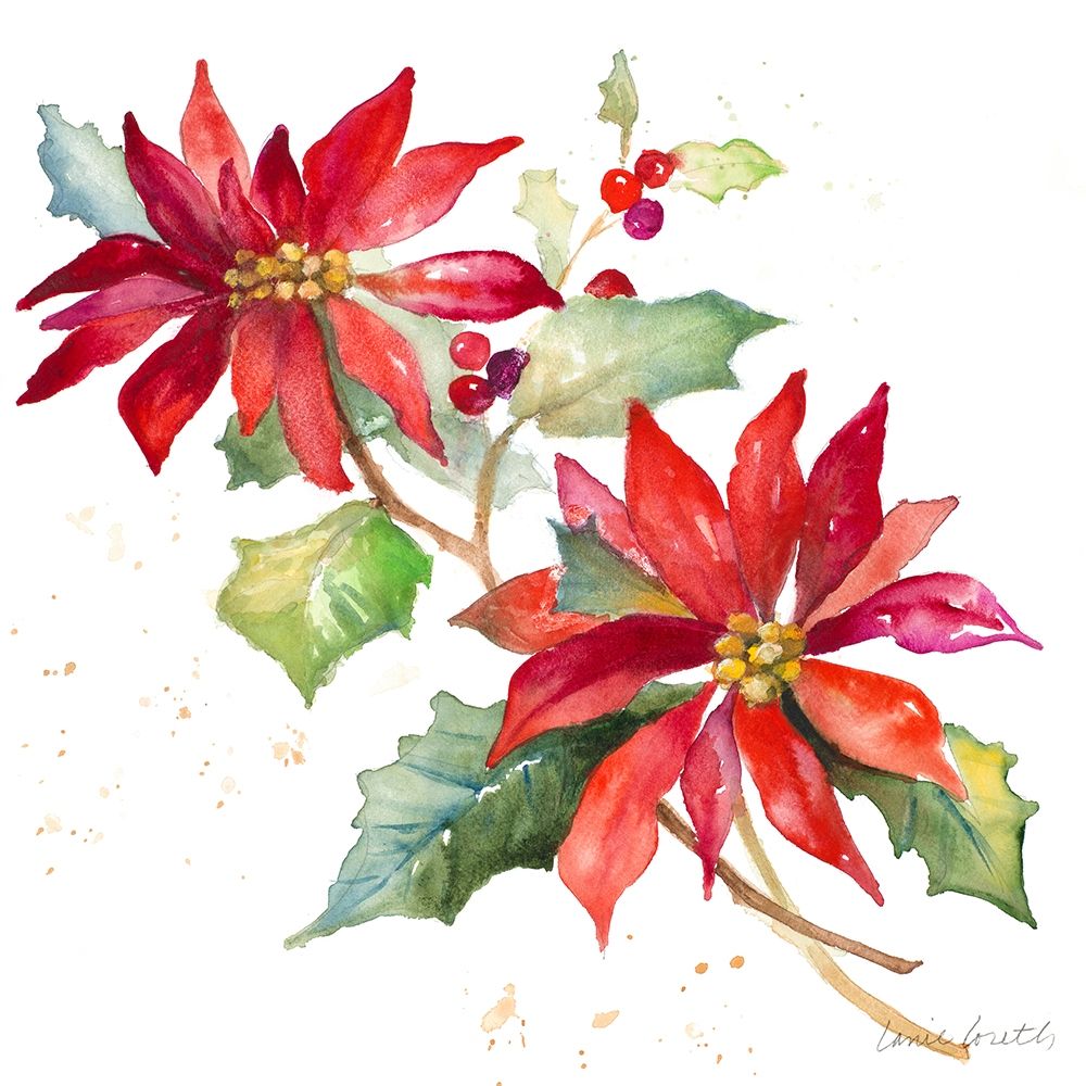 Poinsettias I art print by Lanie Loreth for $57.95 CAD