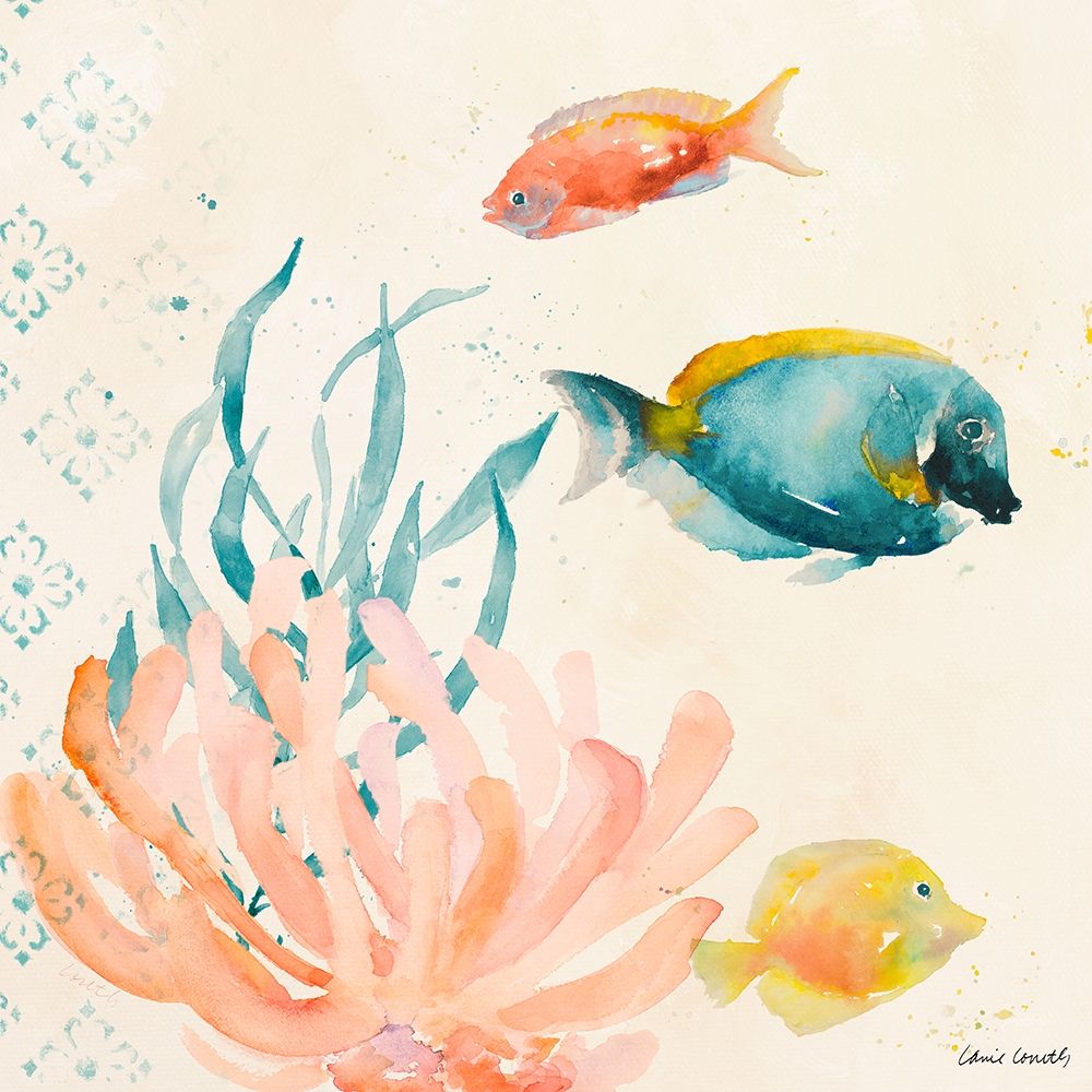 Tropical Teal Coral Medley II art print by Lanie Loreth for $57.95 CAD