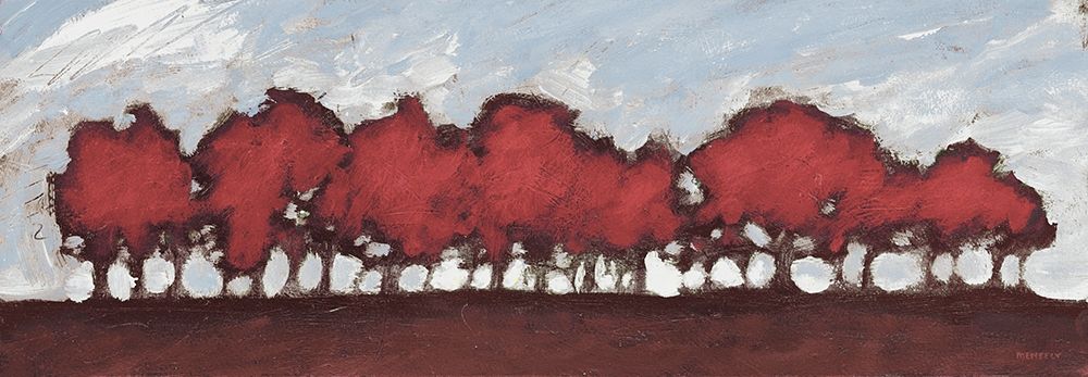 Tree Row Sunset In Red art print by Dan Meneely for $57.95 CAD