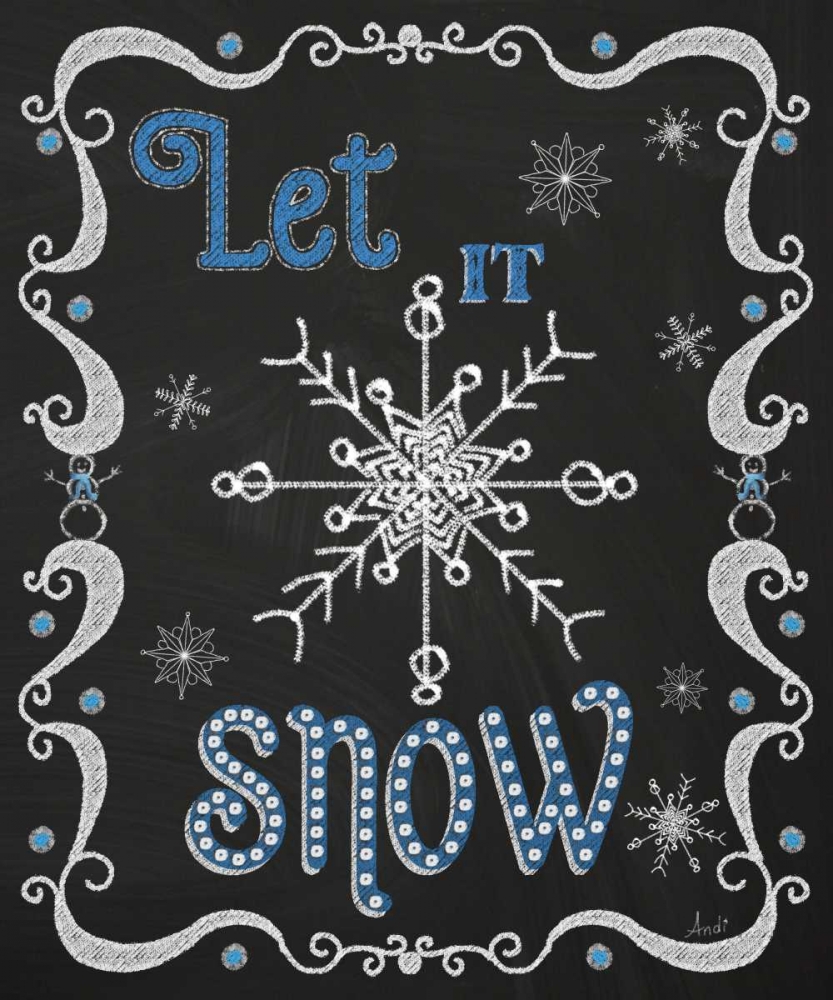 Christmas Night Chalk I art print by Andi Metz for $57.95 CAD
