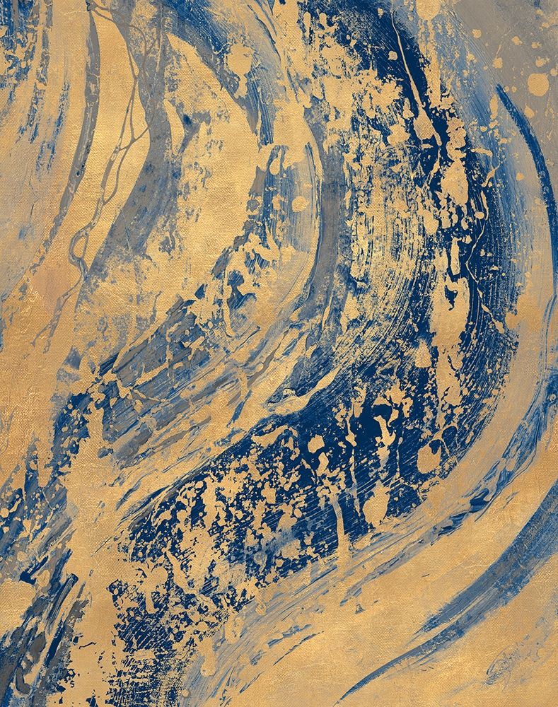 Blue And Gold Wave art print by Patricia Pinto for $57.95 CAD