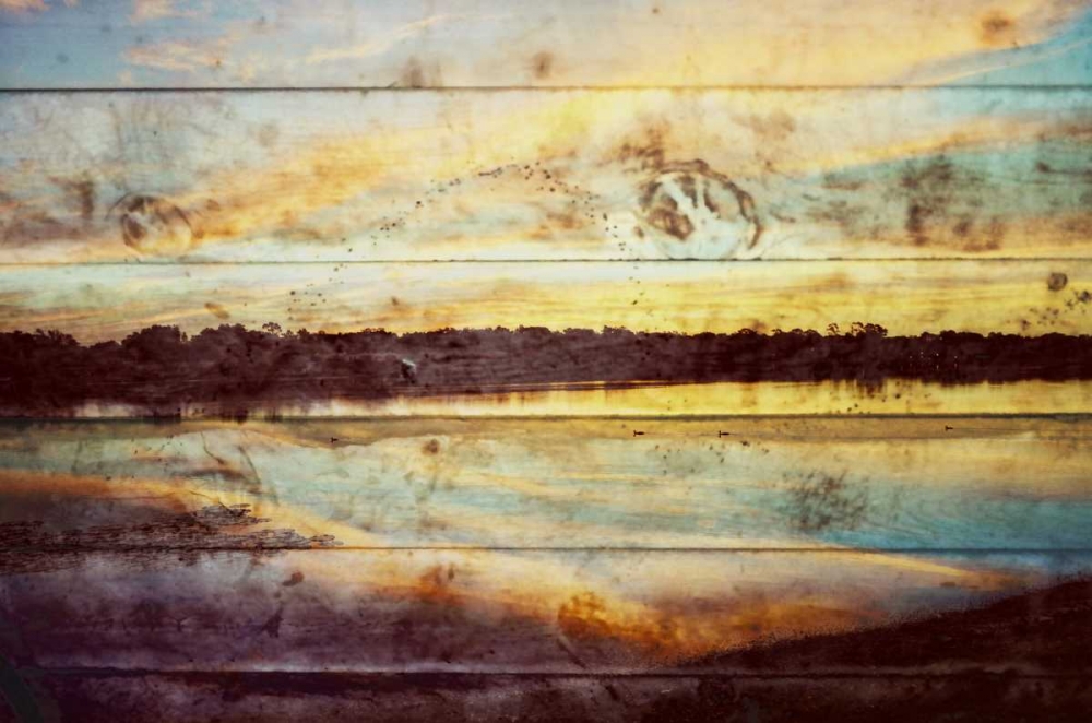 Sunset Lake Wood art print by Gail Peck for $57.95 CAD