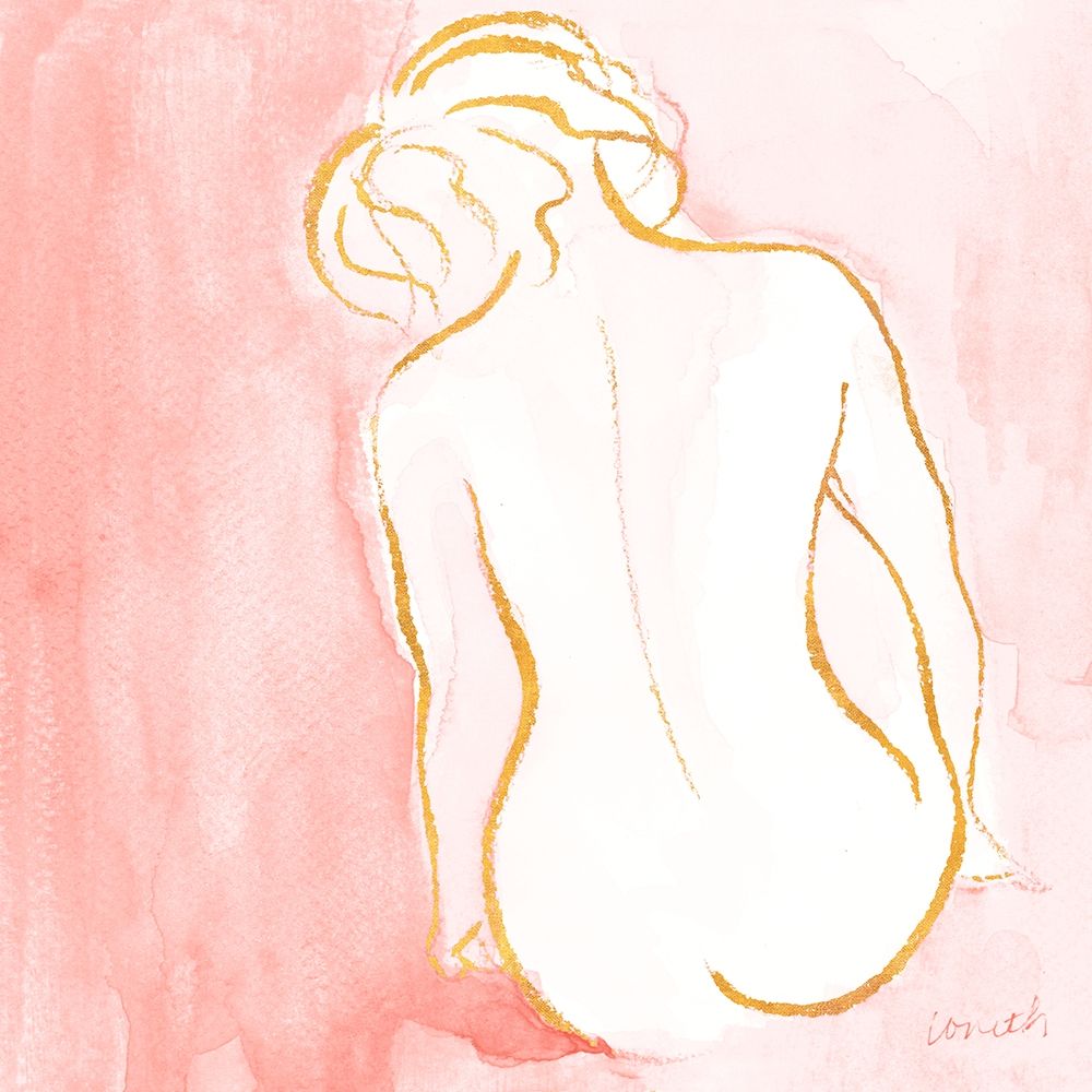 Female Watercolor Figure on Rose I art print by Lanie Loreth for $57.95 CAD
