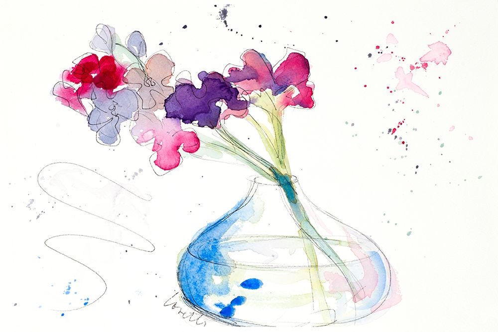 Colorful Flowers in Clear Vase II art print by Lanie Loreth for $57.95 CAD