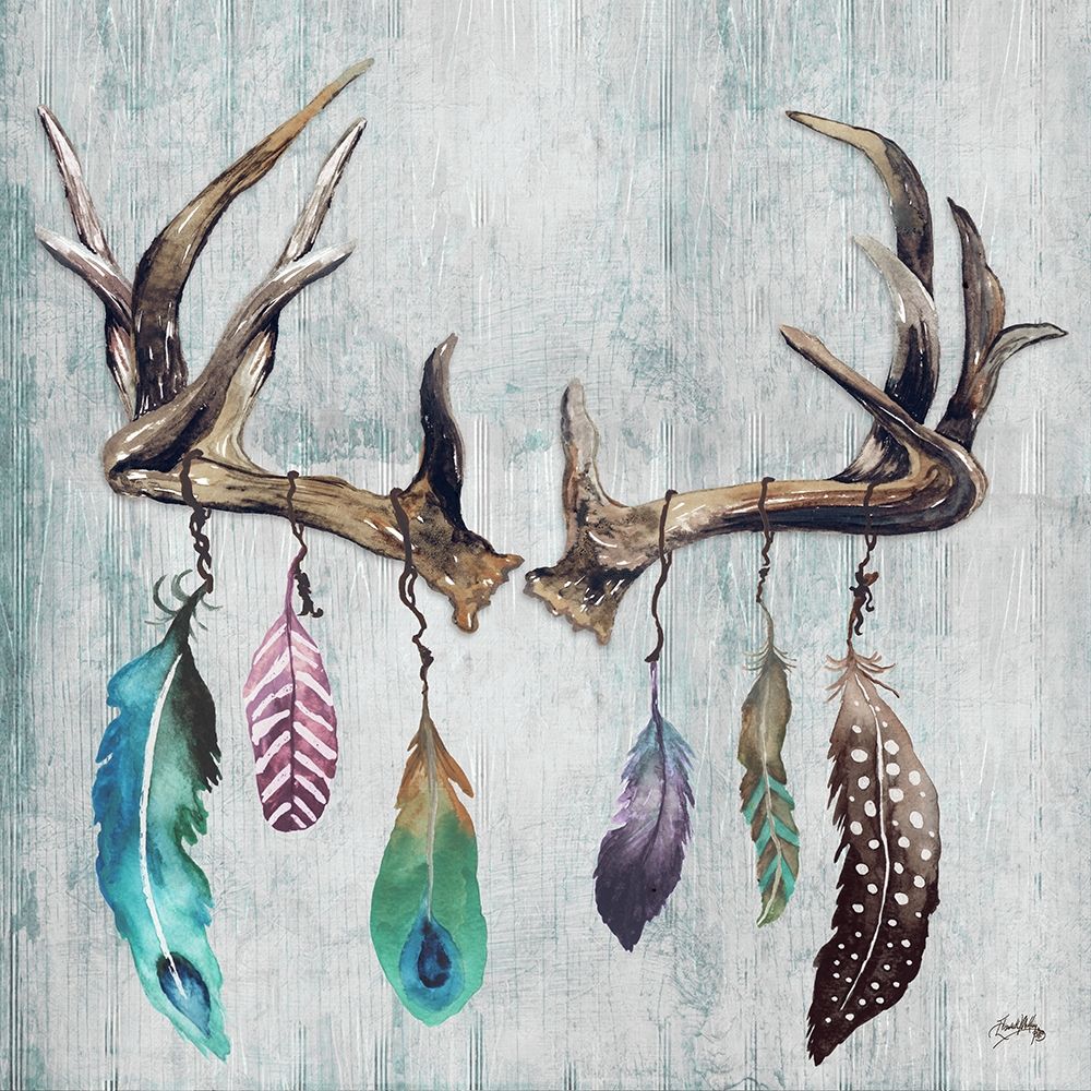 Feathery Antlers II art print by Elizabeth Medley for $57.95 CAD