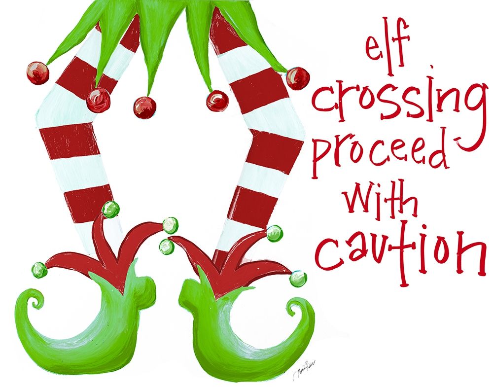 Elf Crossing Proceed With Caution art print by Gina Ritter for $57.95 CAD