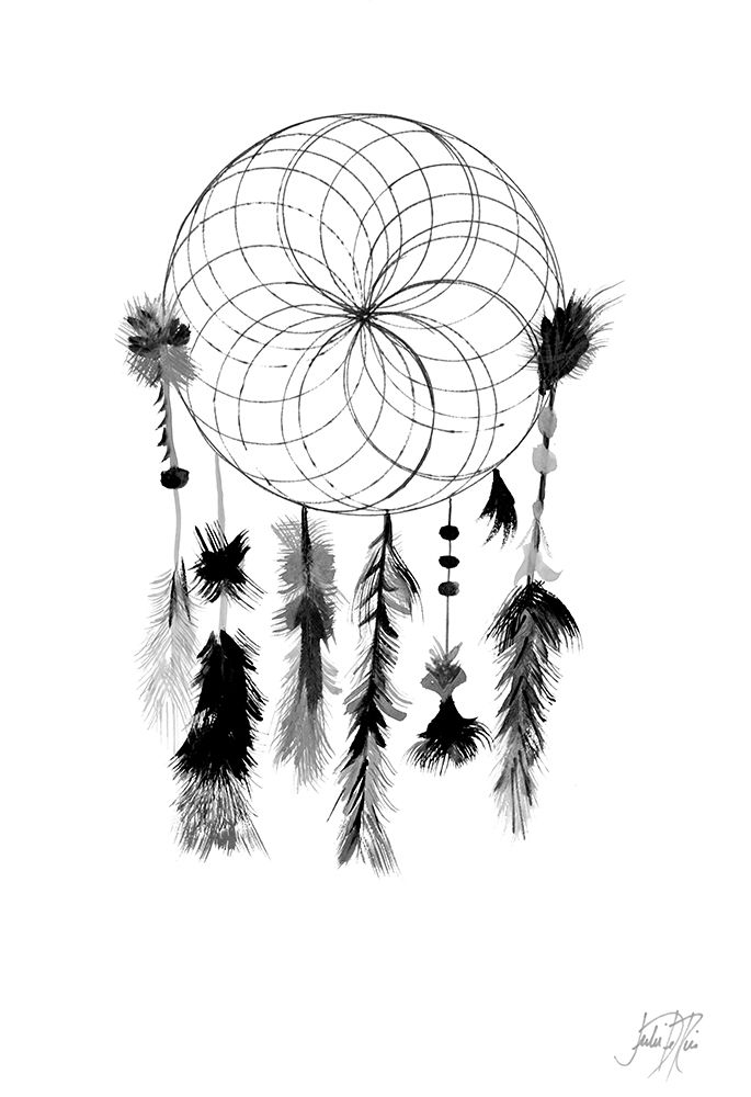 Dark Midnight Dream Catcher I art print by Julie DeRice for $57.95 CAD
