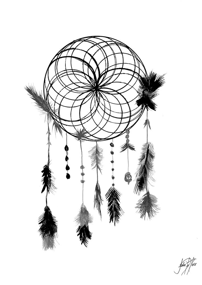 Dark Midnight Dream Catcher II art print by Julie DeRice for $57.95 CAD