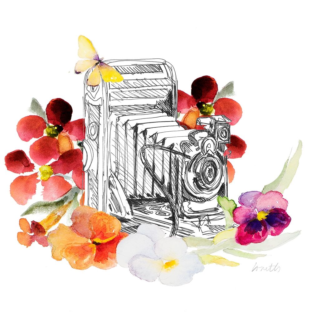 Camera Sketch on Fall Floral I art print by Lanie Loreth for $57.95 CAD