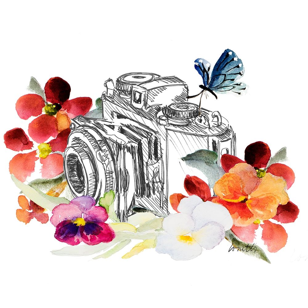 Camera Sketch on Fall Floral II art print by Lanie Loreth for $57.95 CAD