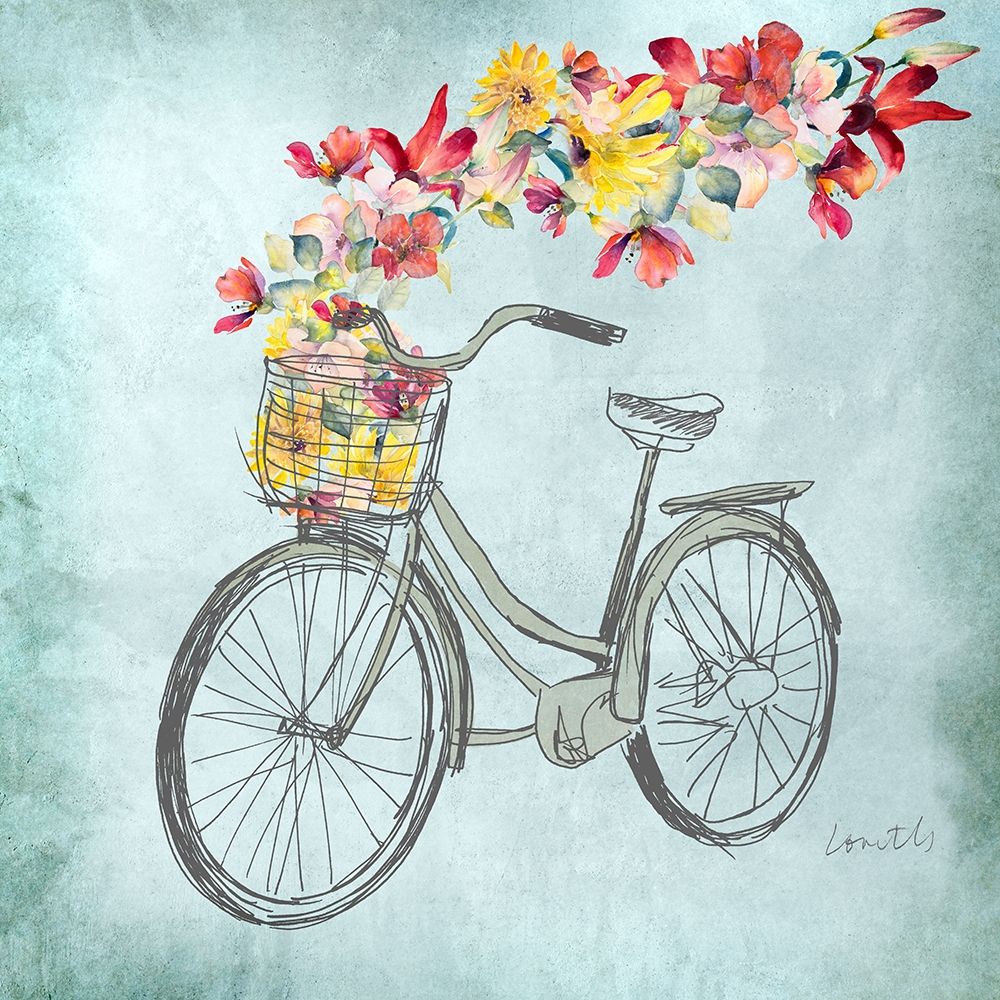 Floral Day Bike I art print by Lanie Loreth for $57.95 CAD