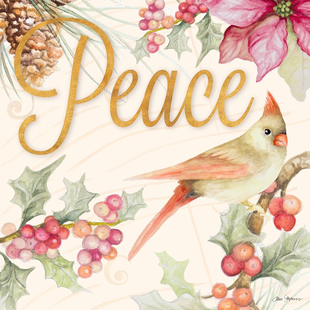 Christmas Cardinal II art print by Janice Gaynor for $57.95 CAD