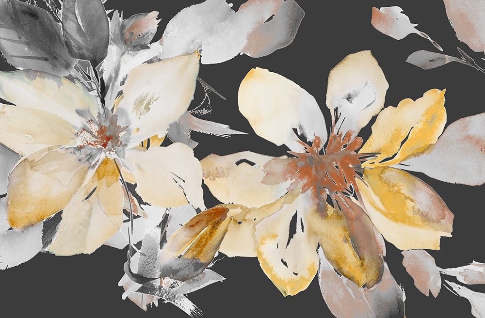 Yellow Clematis on Grey art print by Lanie Loreth for $57.95 CAD