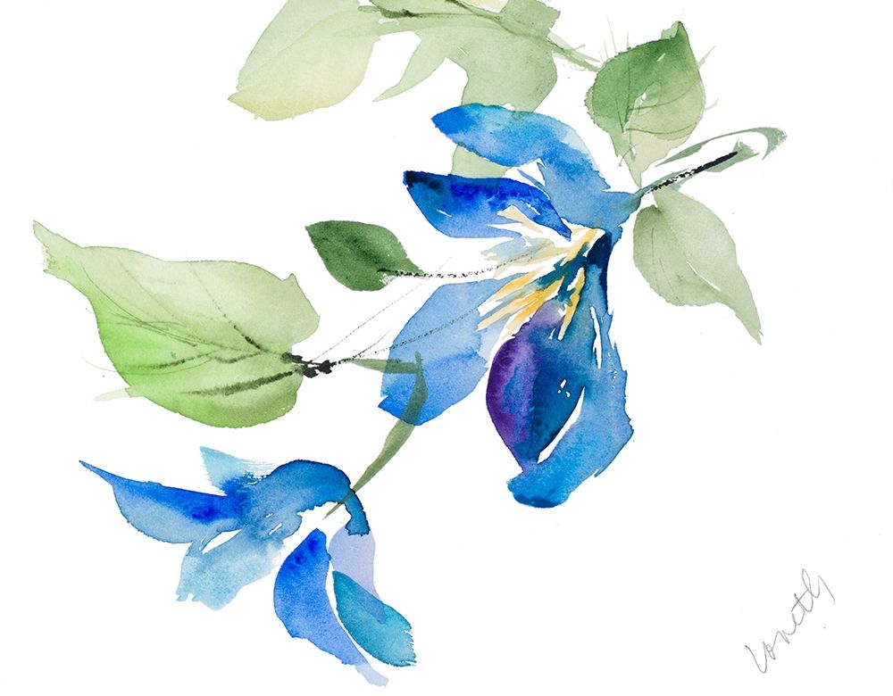 Clematis Branch with New Flower art print by Lanie Loreth for $57.95 CAD